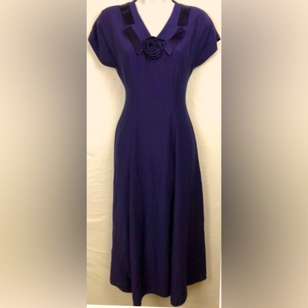 Wild Rose Fit and flare purple midi sz petite 6